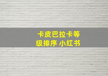 卡皮巴拉卡等级排序 小红书